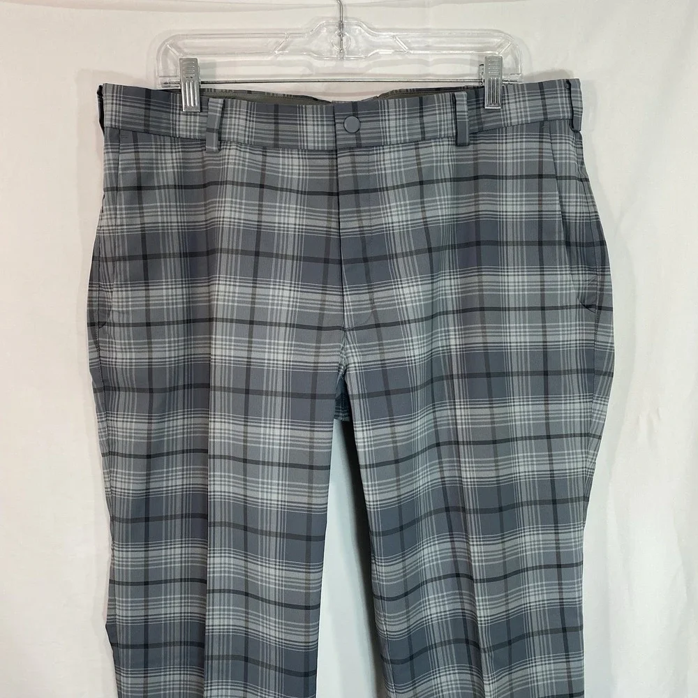 Nike Golf Tour Performance Active Pants‎ 36 x 28 Gray Plaid Dri-Fit Lightweight